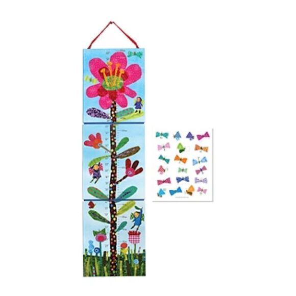 Eeboo Hot Pink Flower Growth Chart For Girls Responsibly Chart - Picture 3 of 11